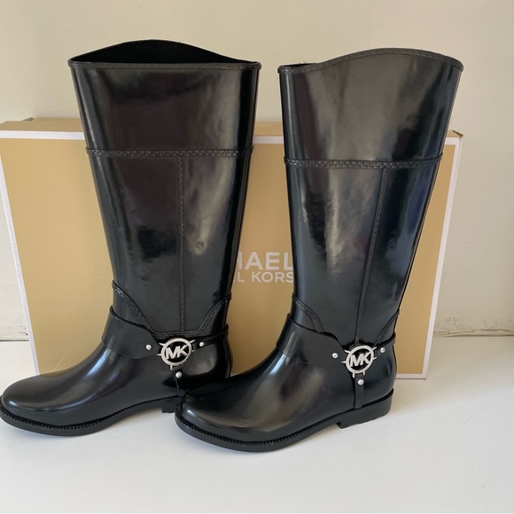 Michael Kors Fulton Harness Tall Rainboot Size 8 - Picture 3 of 13